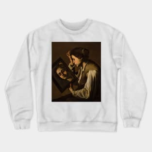 The Sense of Sight by Master of the Annunciation to the Shepherds Crewneck Sweatshirt